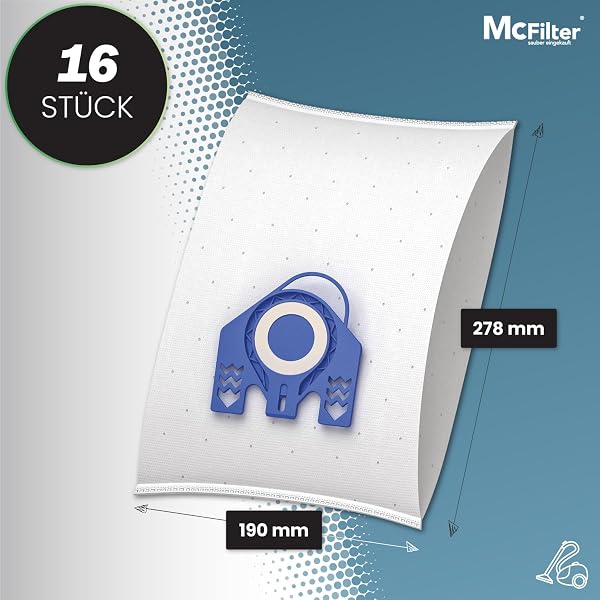 McFilter I 16 Staubsaugerbeutel kompatibel mit Miele Staubsauger GN Serie S2 S4 S5 S6 S8, Complete C2/C3, Classic C1 I Staubbeutel inkl. 8 Filter I MAXI BOX - 3