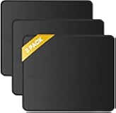 JIKIOU 3 Pack Mouse Pad with Stitched Edge, Comfortable Mouse Pads with Non-Slip Rubber Base, Washable Mousepads Bulk with Comfortable Cloth, Mouse Pads for Computers Laptop Mouse 10.2x8.3inch Black