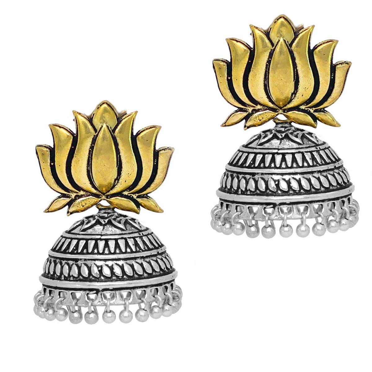 See full amazon price history chart for JEWELOPIA Silver Oxidized Jhumka Pearl Lotus Floral For Women and Girls JEWELOPIA Silver Oxidized Jhumka Pearl Lotus Floral For Women and Girls (B081DNYDLW) Amazon Price History, Amazon Price Tracker