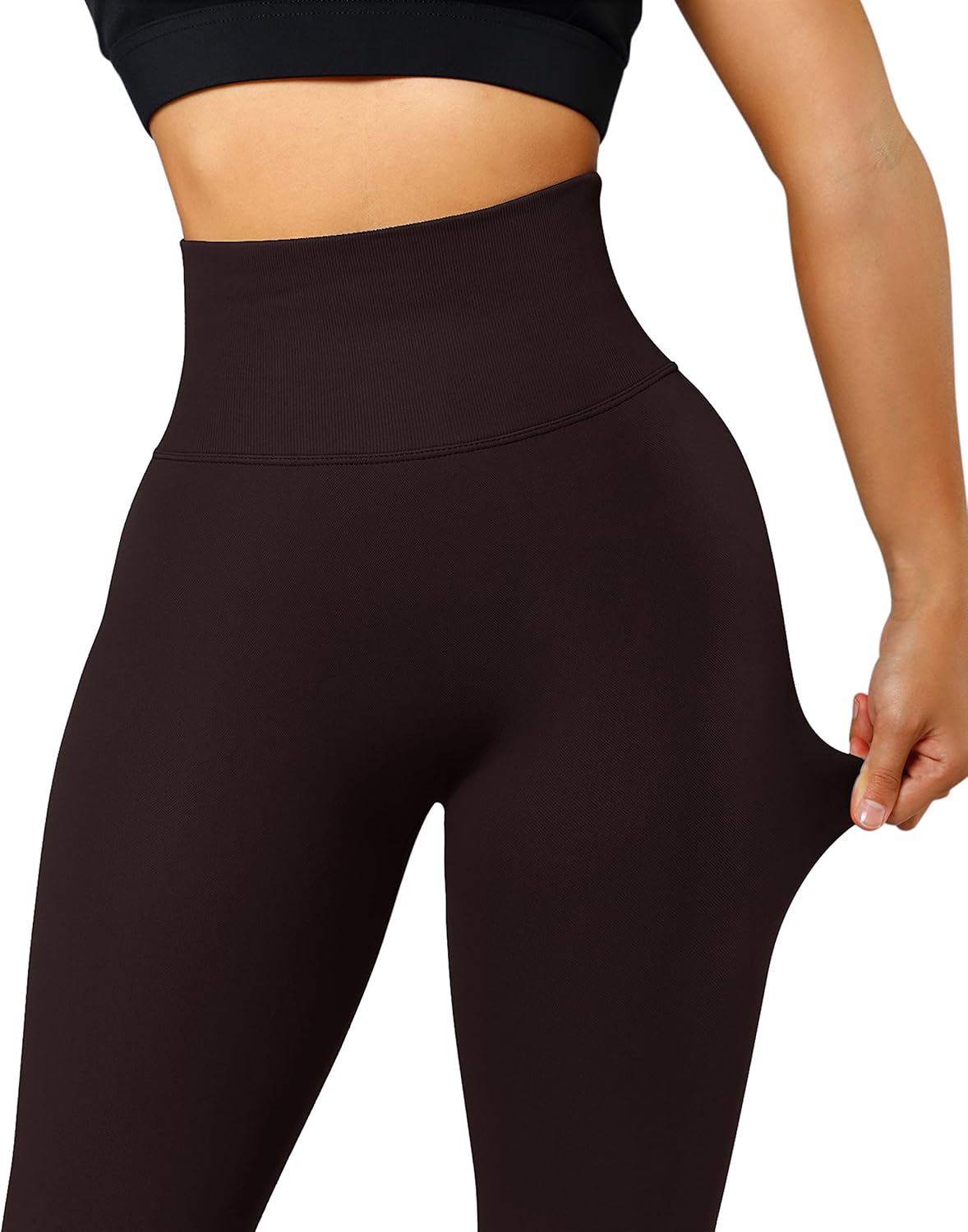 RXRXCOCO Womens High Waist Tummy Control Leggings Ruched Butt Lift Yoga Pants Workout Tights - Image 5