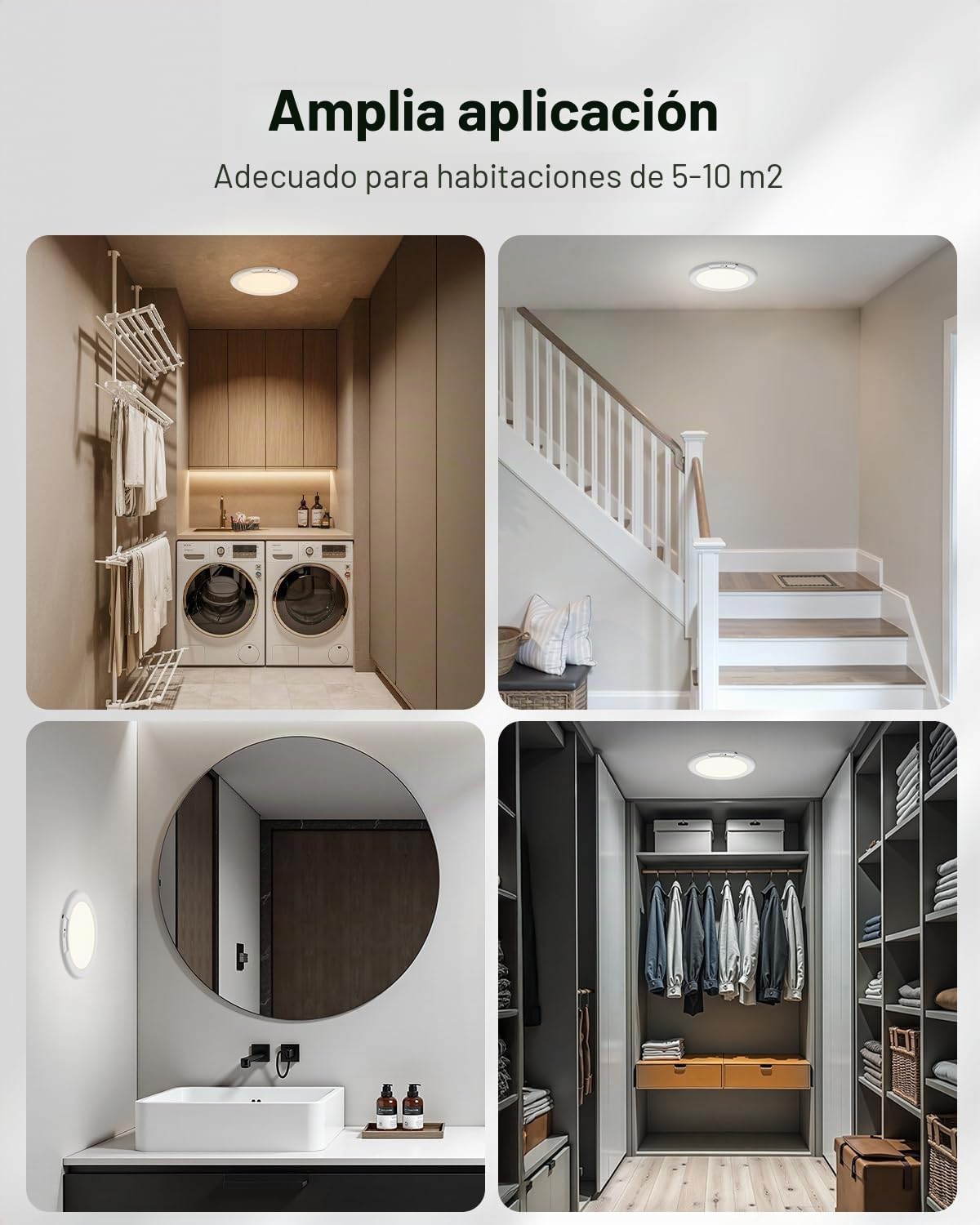 Leselux Plafón LED Techo Recargable con Sensor de Movimiento, 2 Piezas | Batería 6000mAh Lampara de Techo sin Cables ccon Mando a Distancia, 3 Temperaturas de Color Dimmable, para Porche Escaleras