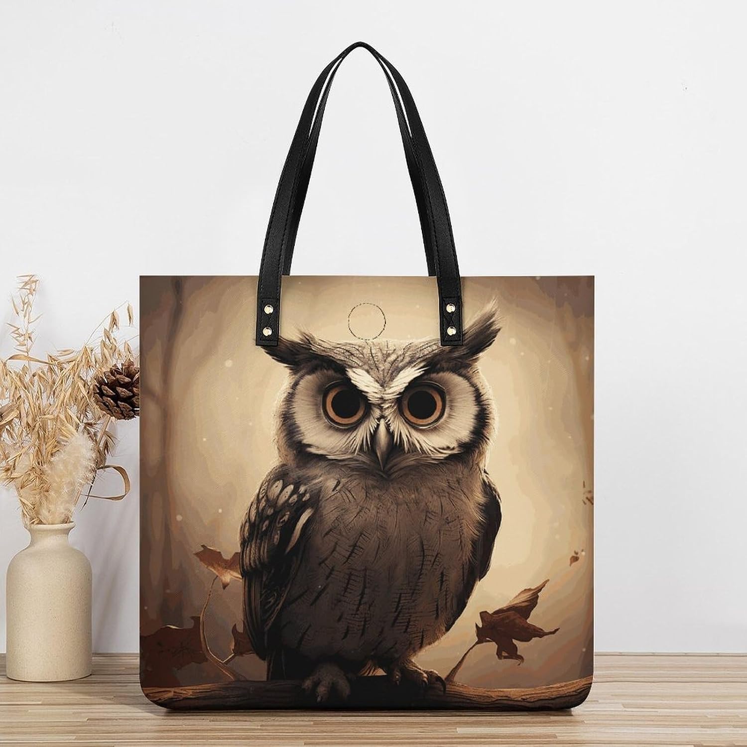 Cute Owl Handbags Large Capacity, Tote Bag Stylish Slouchy, Shoulder Bags for Work Beach Travel And Shopping Grocery.