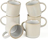 Vista 19 de famiware Juego de Tazas de Café para 4, Tazas de Catering Star de 12 oz con Asa para Café, Té, Cacao, Leche - Juego de Vajilla de Cerámica de Gres
