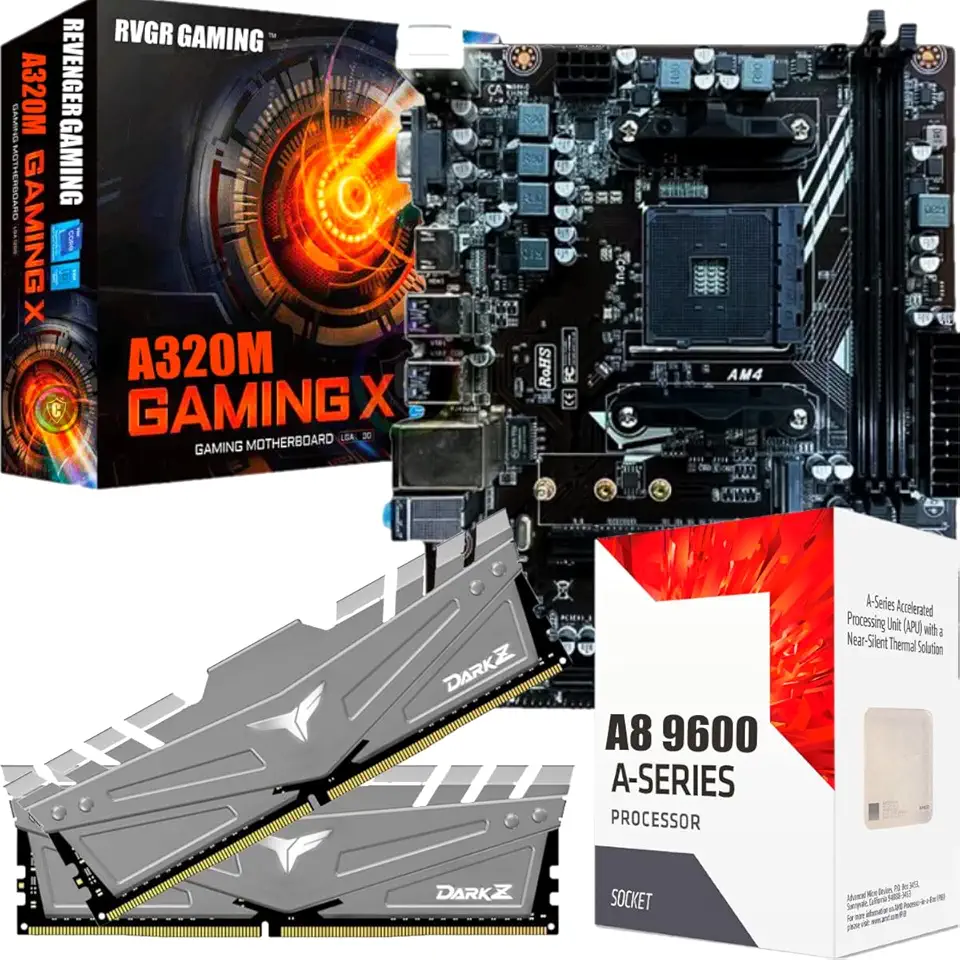 KIT UPGRADE - RYZEN A8 9600 + PLACA MÃE GAMER + 32GB DDR4 (16GB DDR4)