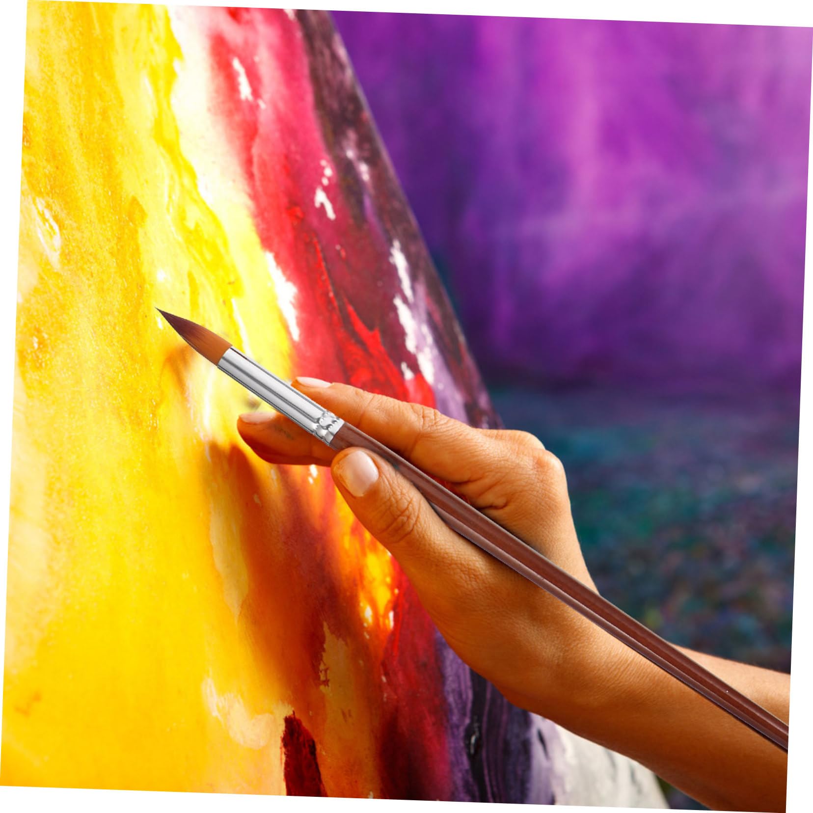 NUOBESTY 26piezas Pinceles De Nylon De Doble Color para Acuarela Pintura Acrílica y Óleo Kit De Pinceles para Estudiantes De Arte y Suministros De Pintura