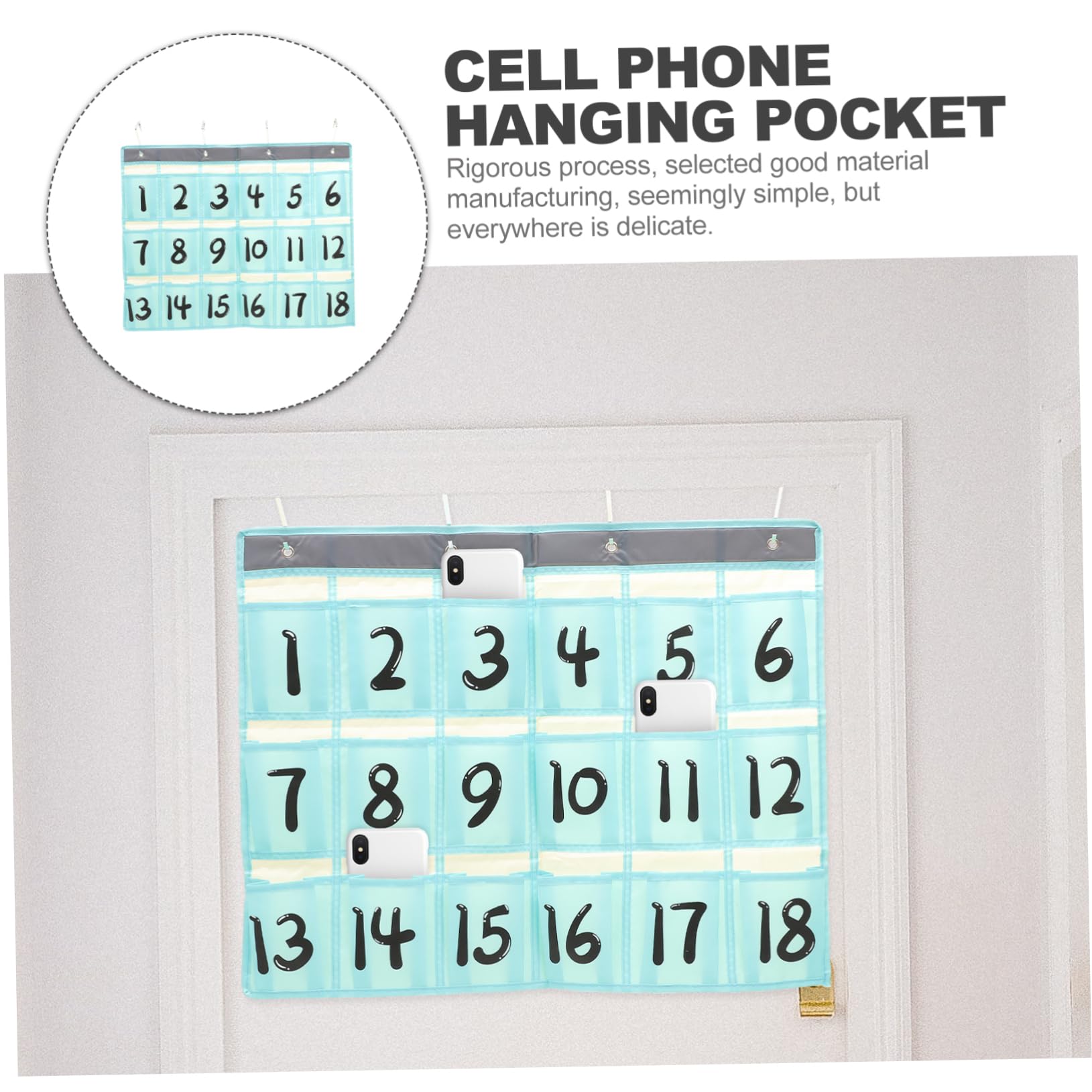 WOONEKY Pochette Suspendre de Murale pour Rangement Tissu et Non Tissé à Facile Nettoyer Téléphone Portable Casque Maison Salle de Classe