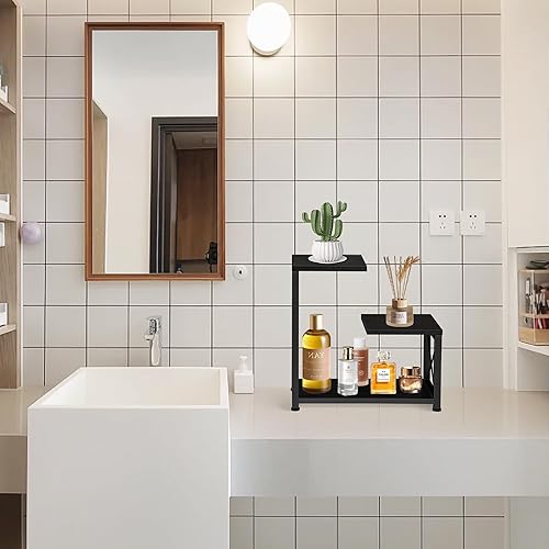 Miniatura 7 de Organizador de estante de escritorio, estantería de escritorio de oficina de 3 niveles, organizador de escritorio de madera, estante