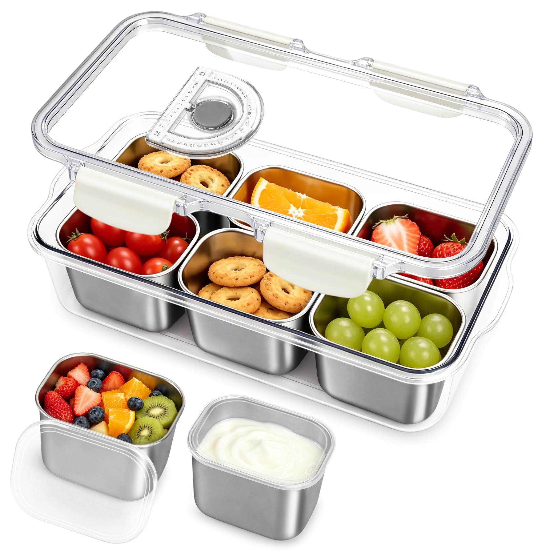 Caja Bento Snack Acero Inoxidable 6 Hermética Lavable Lavavajillas Estanca