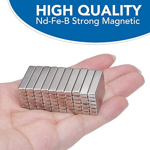 Miniatura 9 de LOVIMAG Imanes de barra de neodimio, 0.787 x 0.197 x 0.079 in, 60 imanes pequeños y fuertes de tierras raras, barra magnética rectangular fuerte,