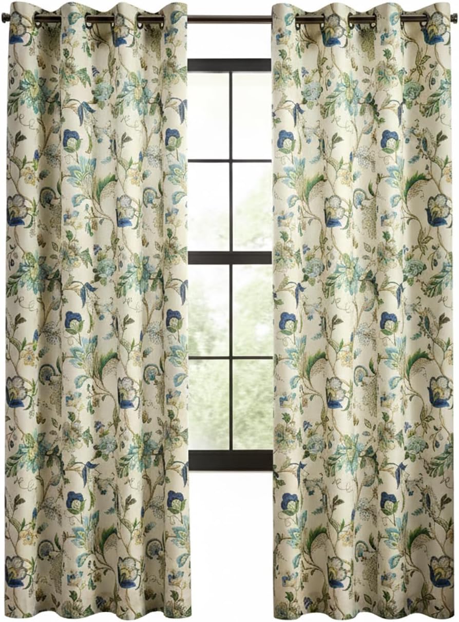 Ellis Curtain Brissac Grommet Panel, 50 x 84", Blue