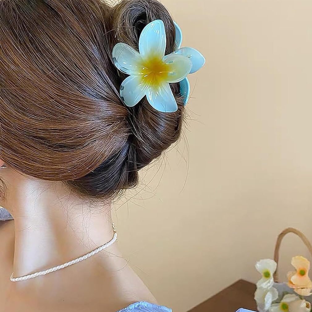 6 Pcs Flower Hair Clip, Nonslip Flower Claw Clips Strong Hold Hawaiian Claw Clip - Image 4