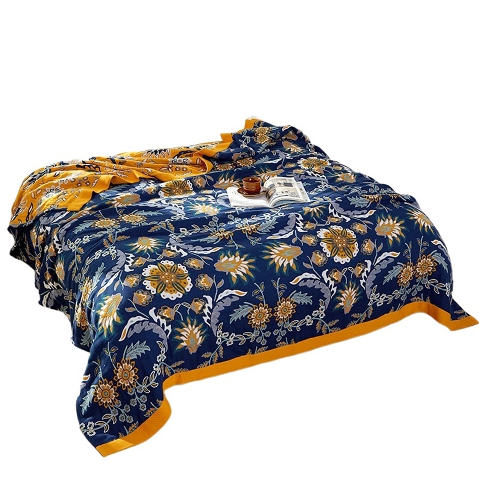 HKSDKABOP Muslin Throw Blanket Multicolor Multiple Sizes(Color5,150x200cm)