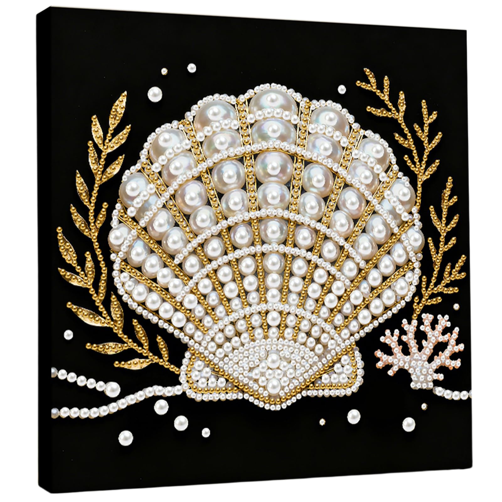 Seashell DIY Pearl Painting Kit for Adults Home Wall Decor 25x25cm with Frame