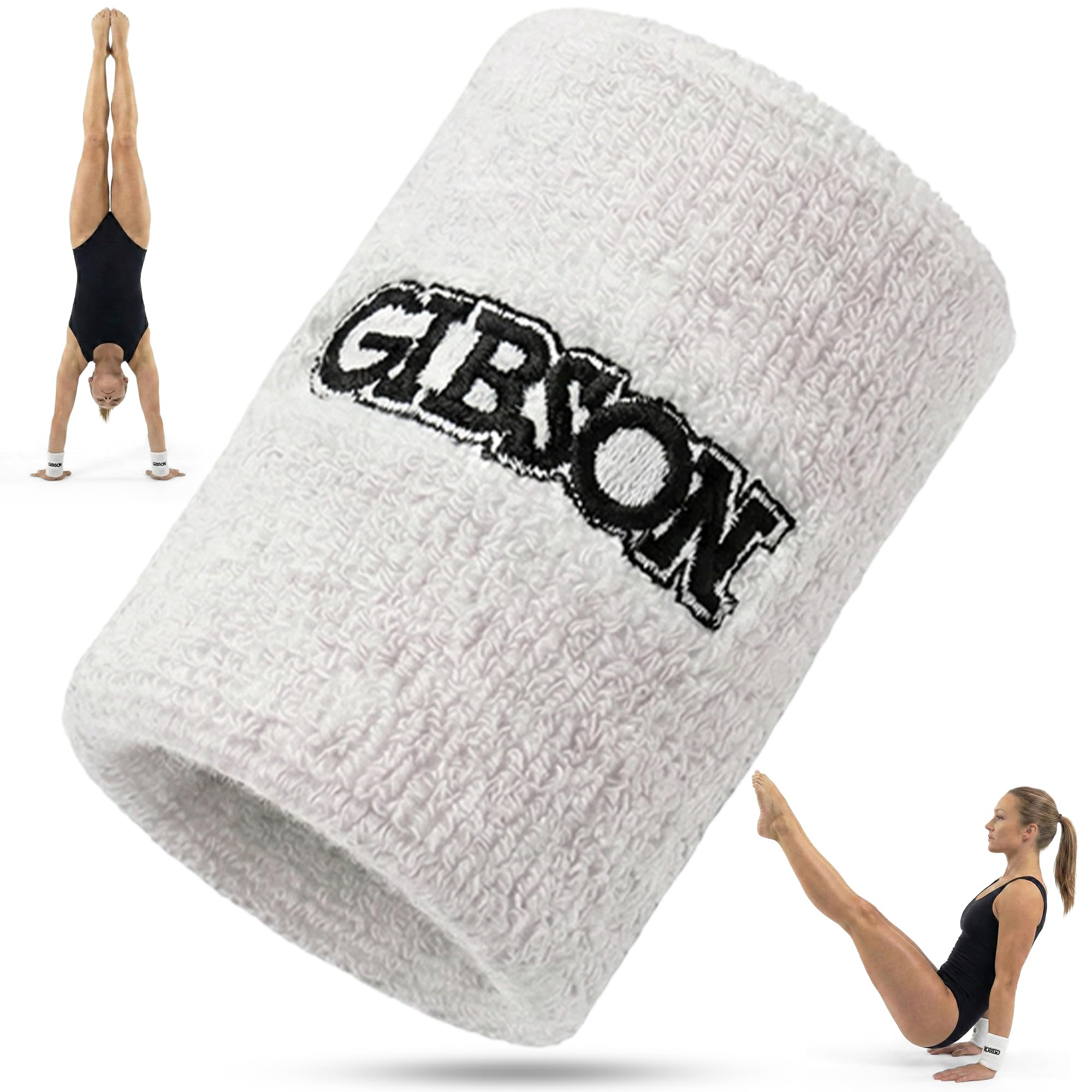 Gymnastics Wristbands - Unisex 5 Inch Sweat Wicking Wrist Protection for Grips & Training | One Size Fits Most - Available in Pink or White | Swiss Made Quality for Gymnasts