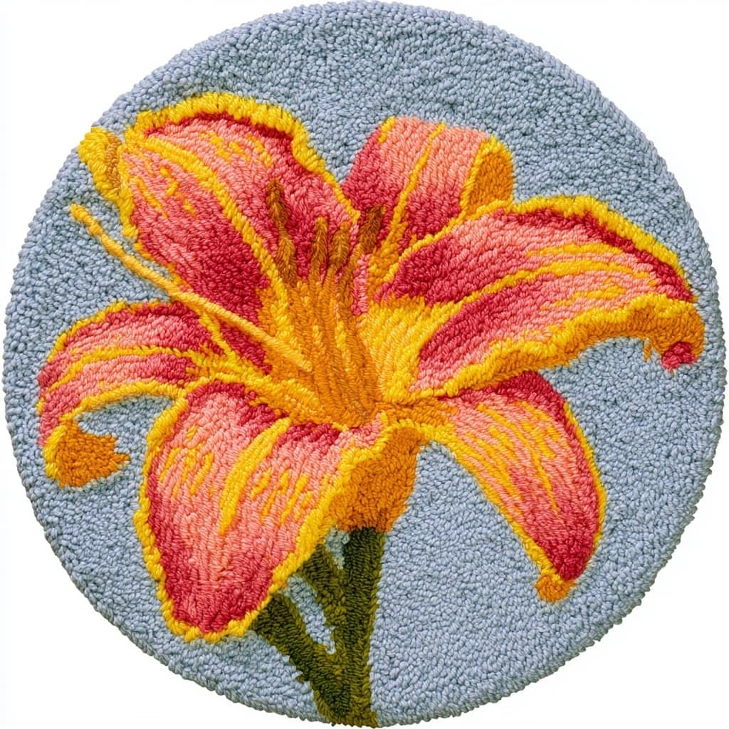 Ambattery Latch Hook Rug Kits-D Latch Hook Rug Kit Latch Hook Kits For Beginners,Lily Flowers