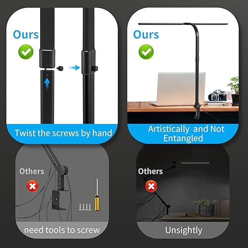 Miniatura 5 de LeadGoods Lámpara de escritorio LED doble cabeza LED lámparas de escritorio para oficina en casa banco de trabajo arquitecto iluminación de 315