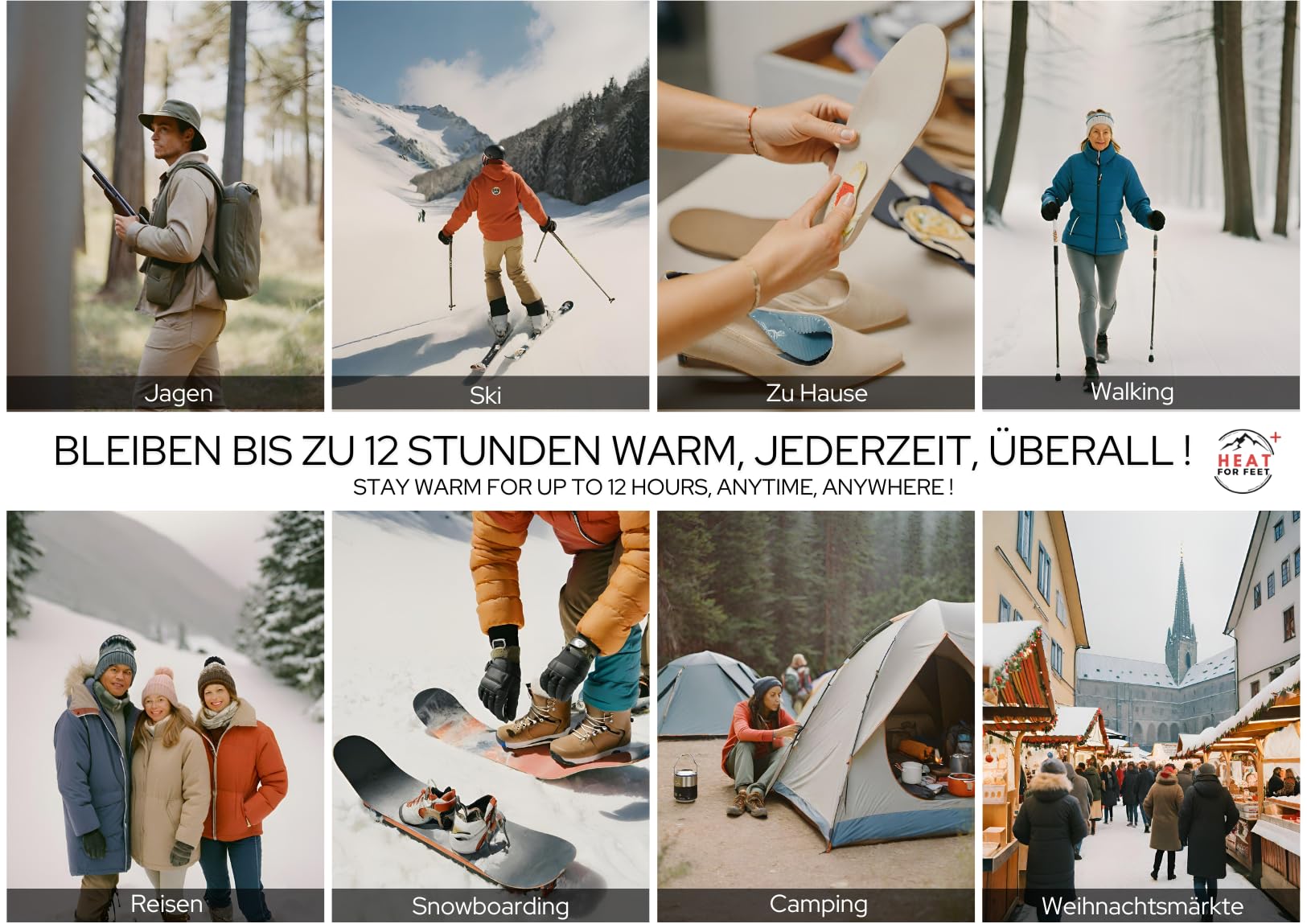 Wärmesohlen für Schuhe - 30 Paar - Sofort wärmende & Bequeme Einlegesohlen, bis zu 12Std. warme Füße, Schuhwärmer, 100% natürlich, Unisex, Einheitsgröße (30 Paar)