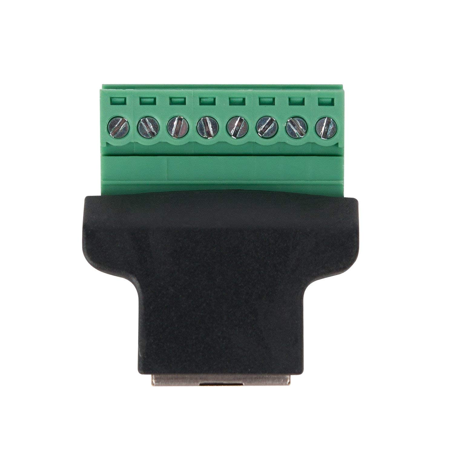 RJ45 żeńskie na 8-pinowe złącze zaciskowe śrubowe Cat7 Cat6 Cat5 Cat5e przedłużacz kabla Ethernet adapter CCTV cyfrowy DVR adapter sieciowy łącznik liniowy (żeński, 2 szt.)