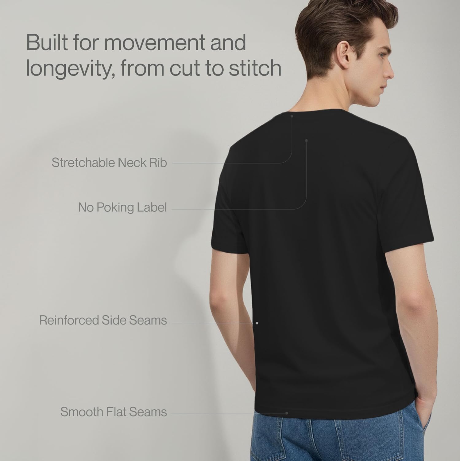 Mens T-Shirts - Premium 100% Cotton Crew Neck Tee, Classic Tee -Short Sleeve, Ultra-Soft, Breathable, Everyday Essential - Image 5