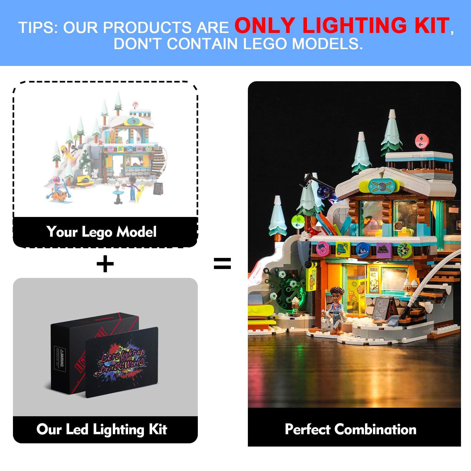 Light Kit for Lego Holiday Ski Slope and Café - Image 2