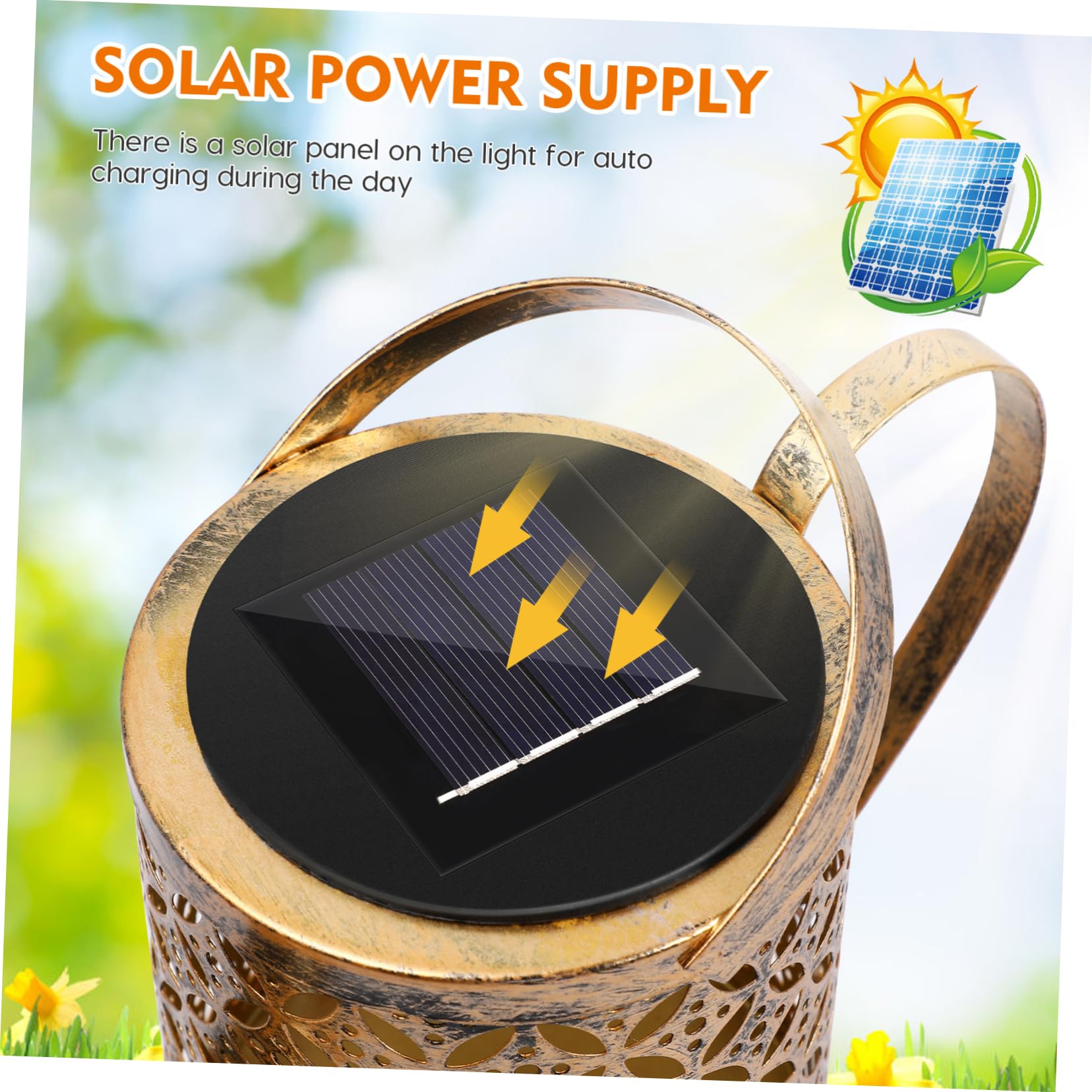 GALPADA 1Pc Solar Energy Lawn Light Iron Craft Kettle Shaped Outdoor Scene Light for Garden and Lawn Decor Durable Solar Landscape Lighting Creative Design for Use