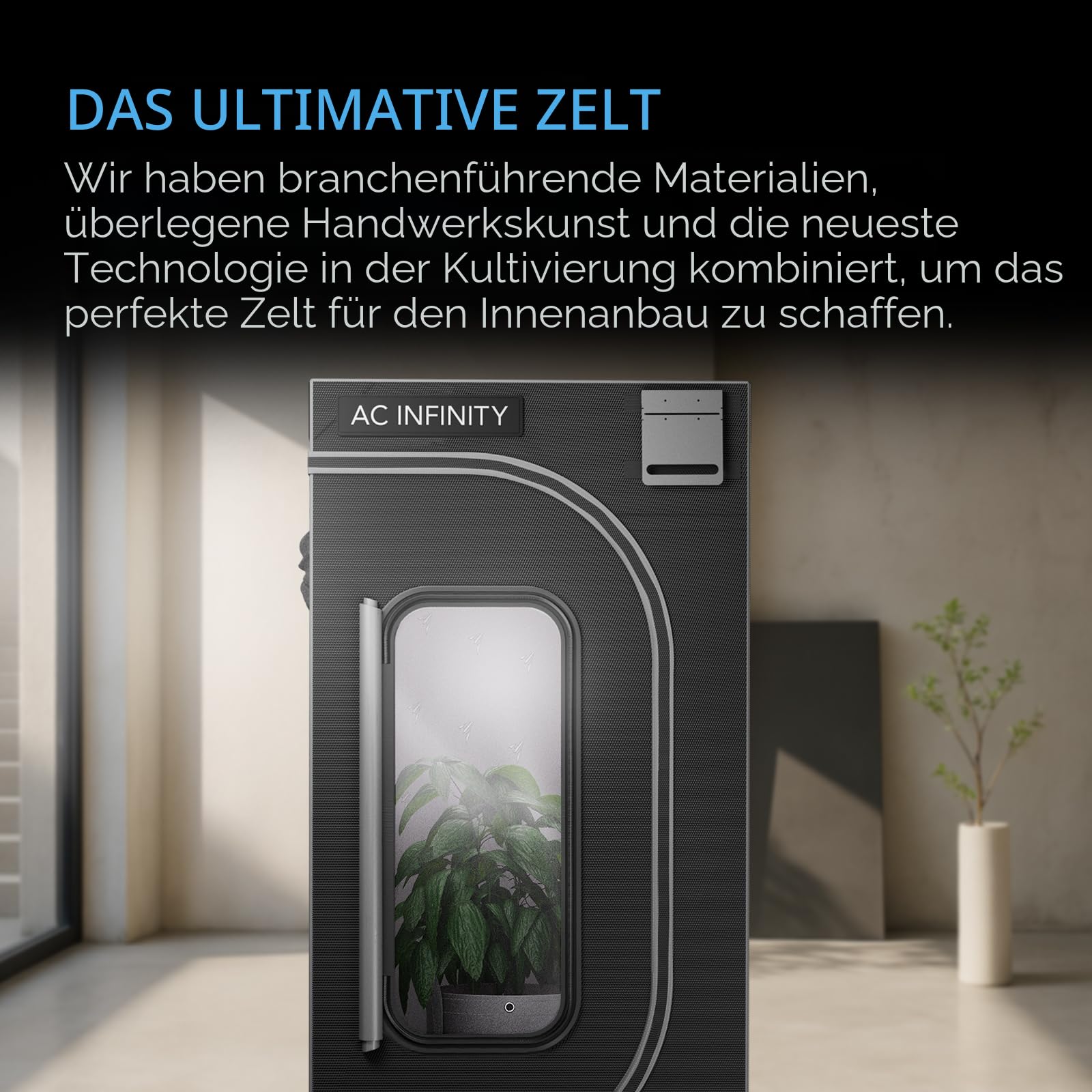 AC Infinity CLOUDLAB 642, Advanced Grow Zelt 120 × 60 × 180 cm, 25 mm Mylar-Canvas, 25 mm Stahlstangen, laborgetestet höchste Reflexion, großes Sichtfenster, Montageplatte für Controller, Indoor Grow