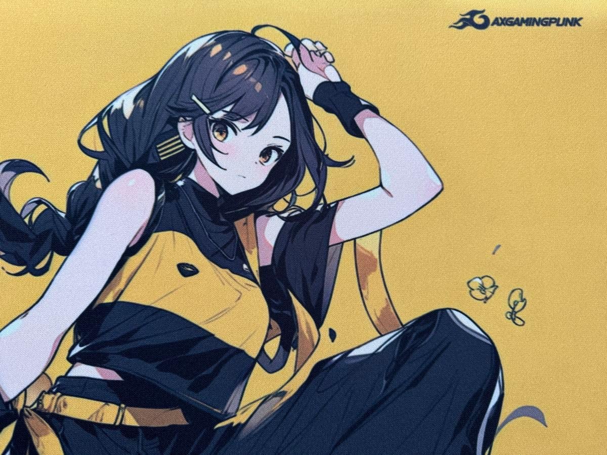 Amazon.co.jp: AXgamingpunk 細雨 黄 ゲーミングマウスパッド XLサイズ 