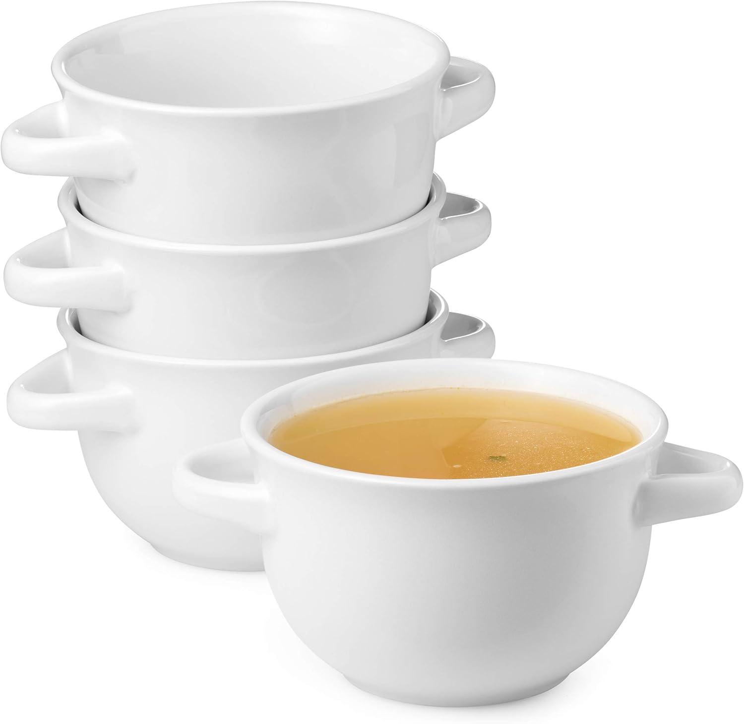 KooK French Onion Soup Crocks with Handles, Ceramic Bowls