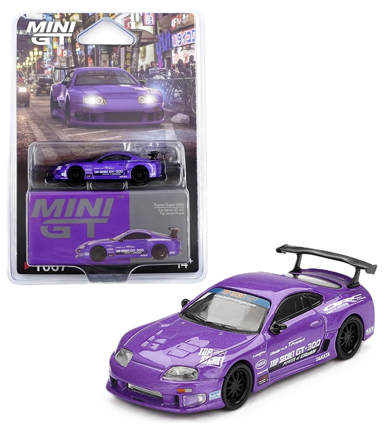 Diecast Model Car Compatible with Mini GT 1:64 Toyota Supra (A80) Top Secret GT-300 Top Secret Gold Limited Edition MGT00961