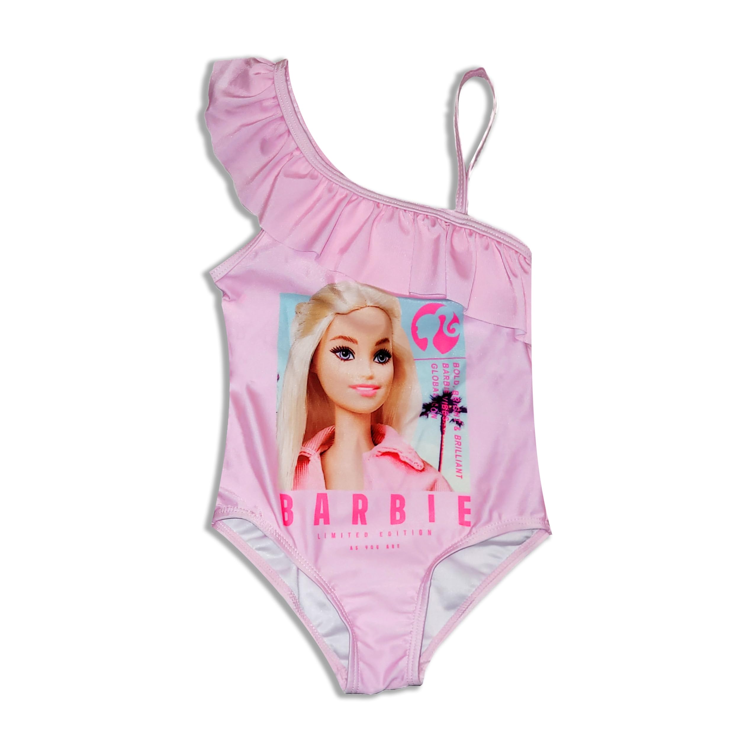 Barbie Pink Swimming Costume for Girls (UK, Age, 7 Years, Regular, Pink)