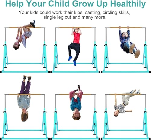 Miniatura 5 de RAVS Barra de gimnasia para niños con asiento de columpio, carga máxima de 170 libras