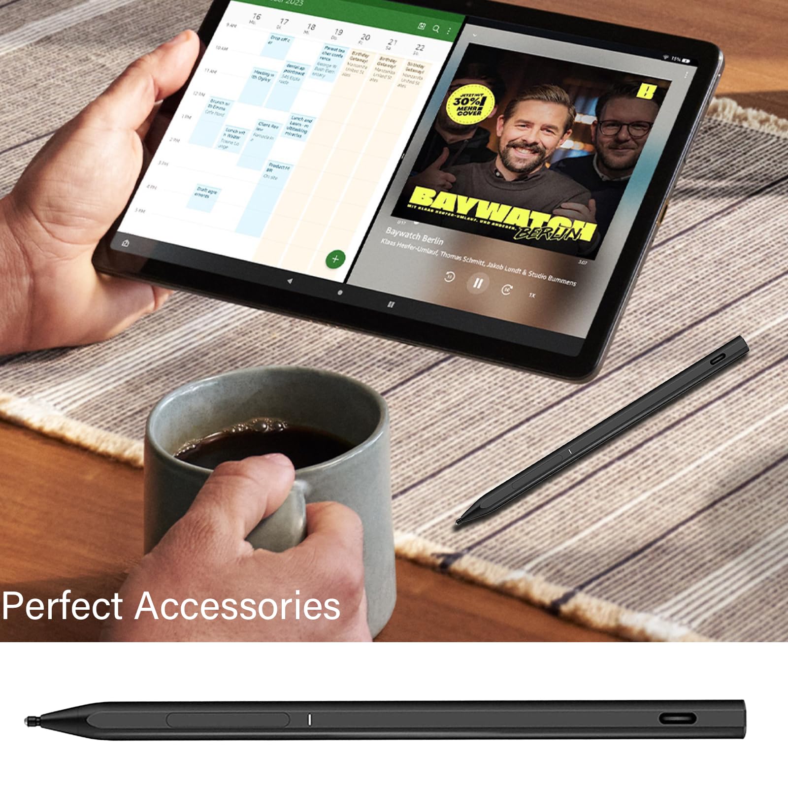 Penna Stilo Uogic USI 2.0 Con Gomma Cancellino – Ricaricabile USB-C Per Fire Max 11 E Fire HD 10 (2023)