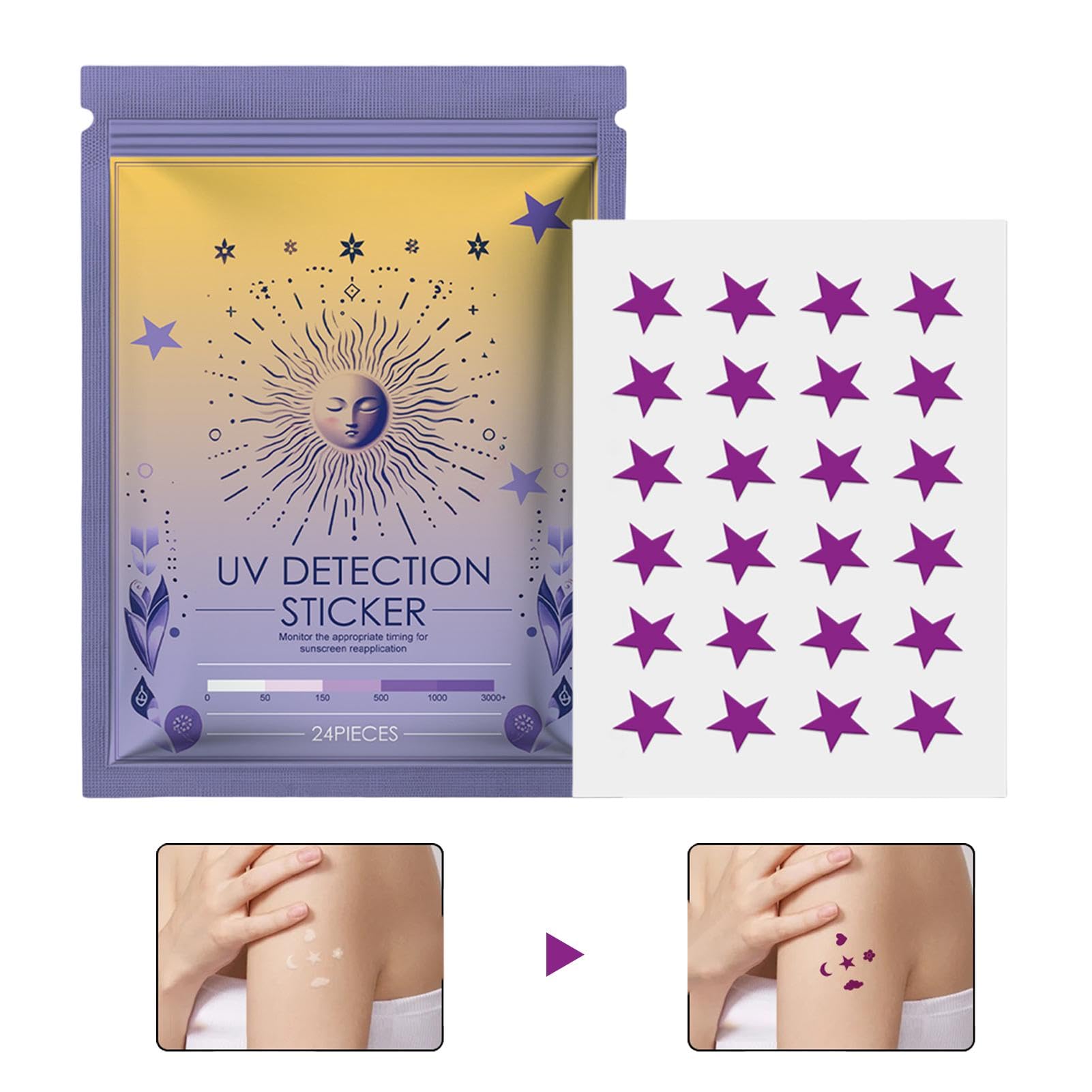 Parches de detección UV, calcomanías recordatorias de protector solar, calcomanías recordatorias de protector solar, calcomanía UV solar, parches de bloqueo solar, calcomanías de protección solar para