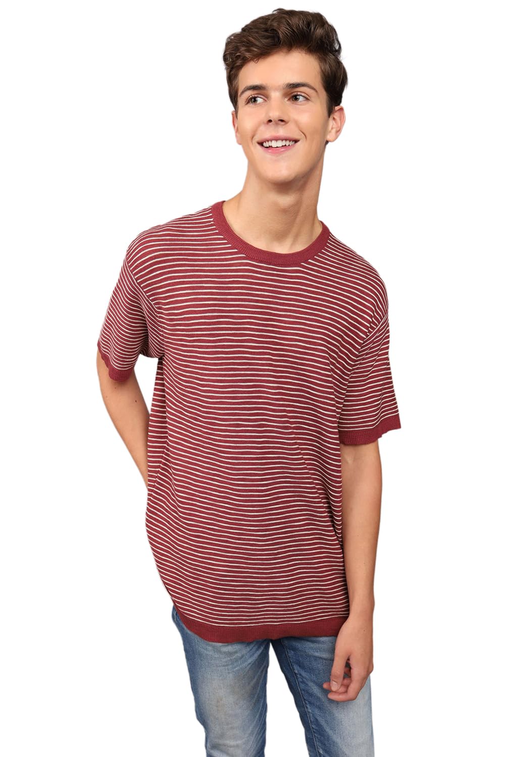 american eagle Men's Cotton Blend Casual Sweater (WEC0141855600_Red-picture-20