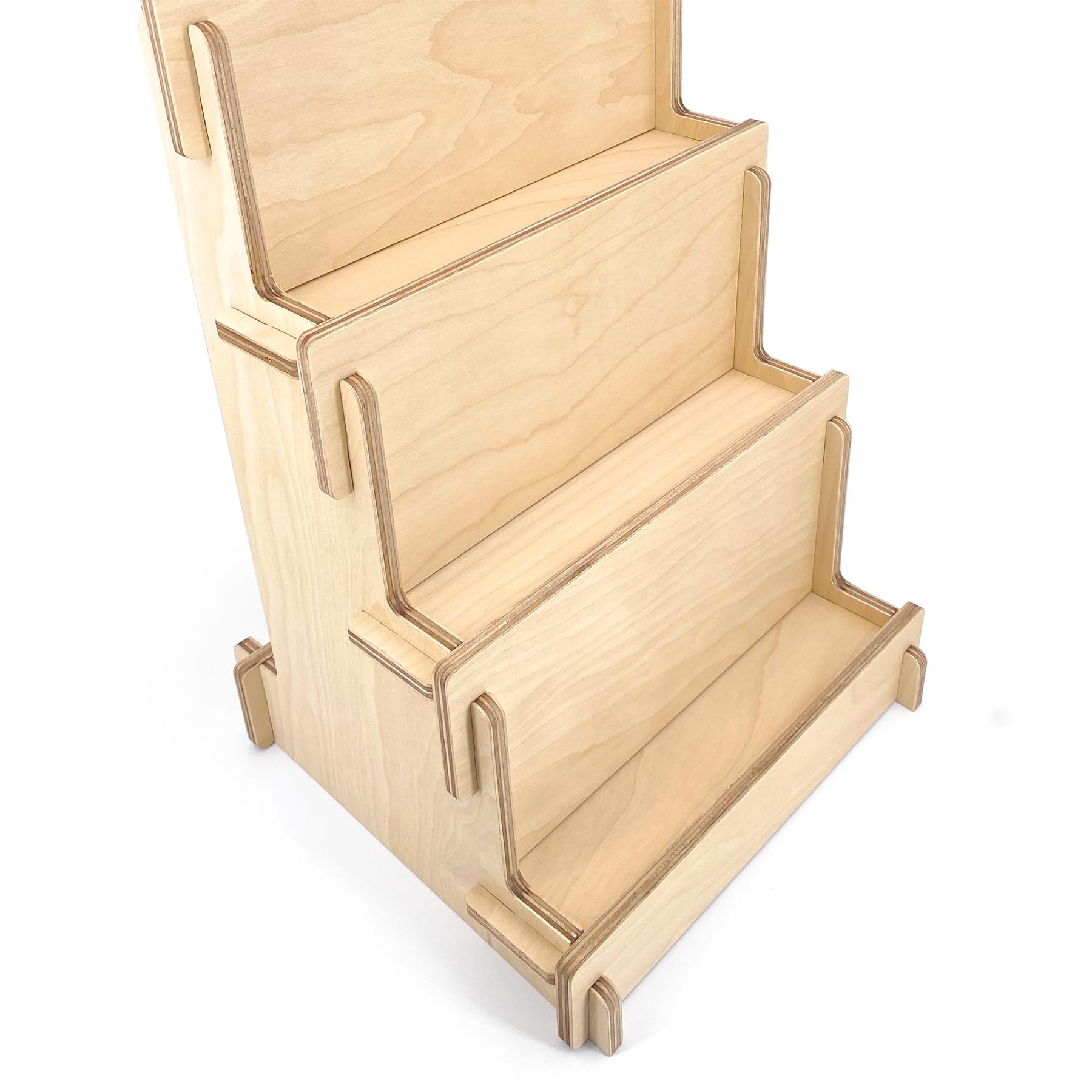 Présentoir de Comptoir en Bois, Simple Emboîtement, Présentoir en échelle, 3 étagères, Naturel et durable