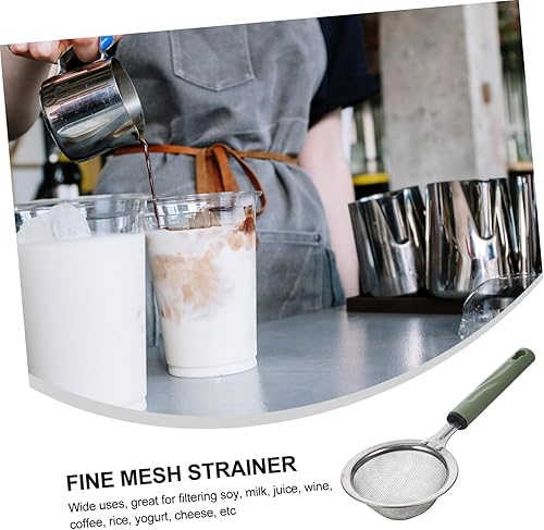 Miniatura 9 de PRETYZOOM Colador de malla fina, tamiz de filtro de alimentos de acero inoxidable para exprimir diseño de té, fácil de usar, tienda multiusos,