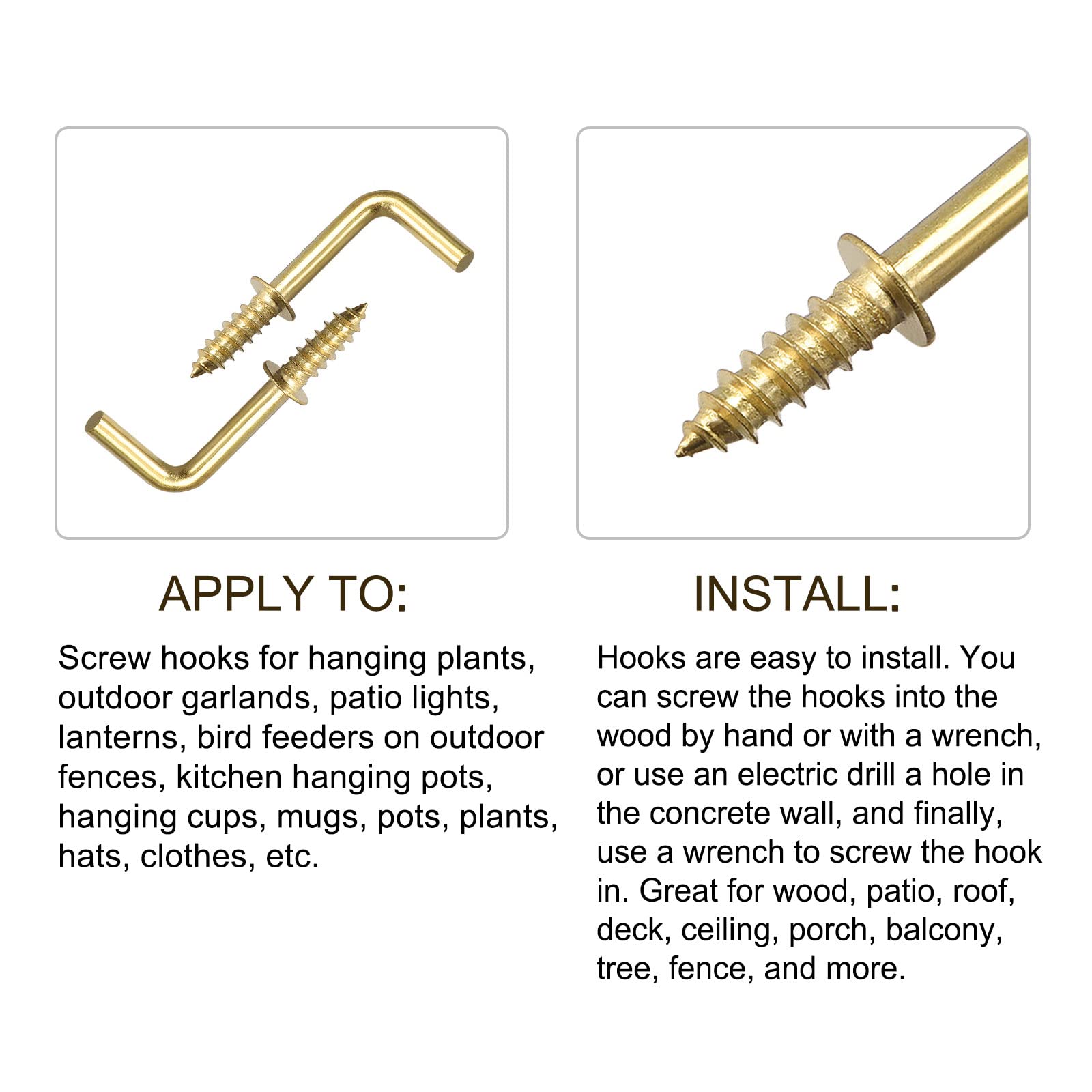 METALLIXITY Vis Pour Suspendre (39mm/1.54") 10pcs, Plafond Crochet