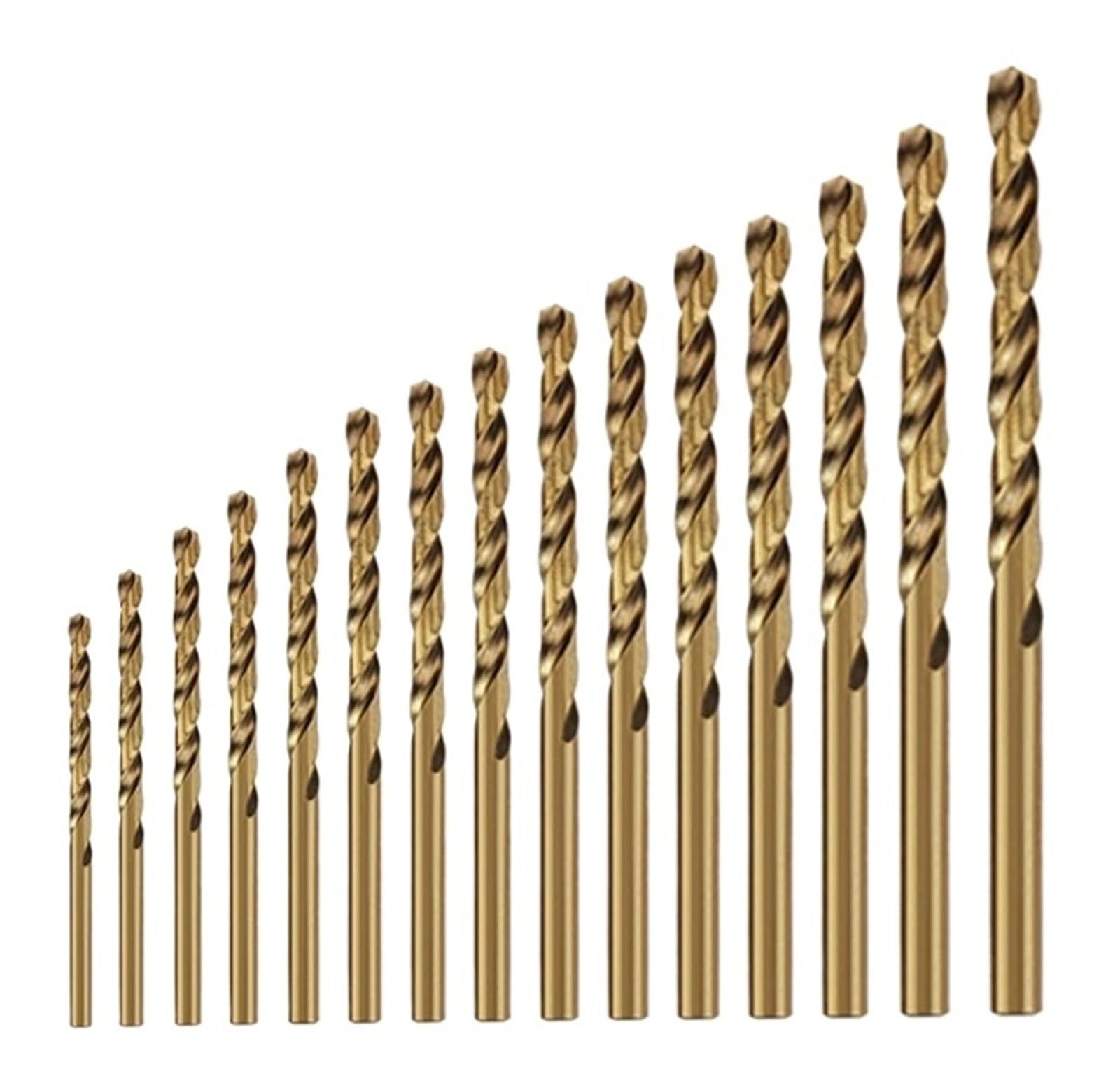13/15/19 szt. Wiertło spiralne ze stali szybkotnącej kobaltowej do wiercenia tytanu, narzędzie nierdzewnej, wiertło(15 pcs M35)