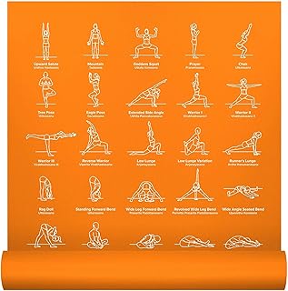 NewMe Fitness Yoga Mat for Women and Men, 24” Wide x 68" Long Non Slip Instructional Yoga Mats, Yoga Pilates Floor Mat for...