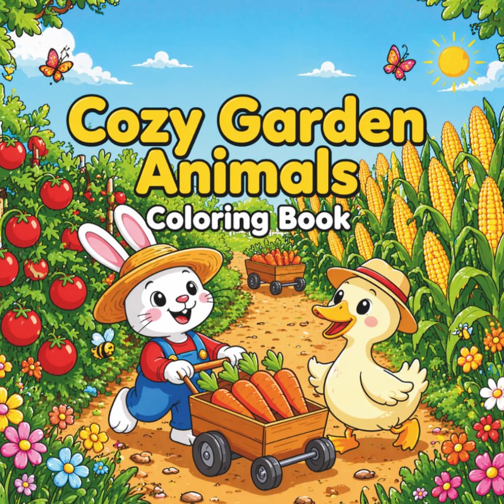 Cozy Garden Animals Coloring Book: 50+ Cute Woodland Friends in Peaceful Garden Scenes with Bunnies, Foxes, Birds and Sweet Nature Moments | Relaxing ... Adults (Cozy Animal Friends Coloring Series)