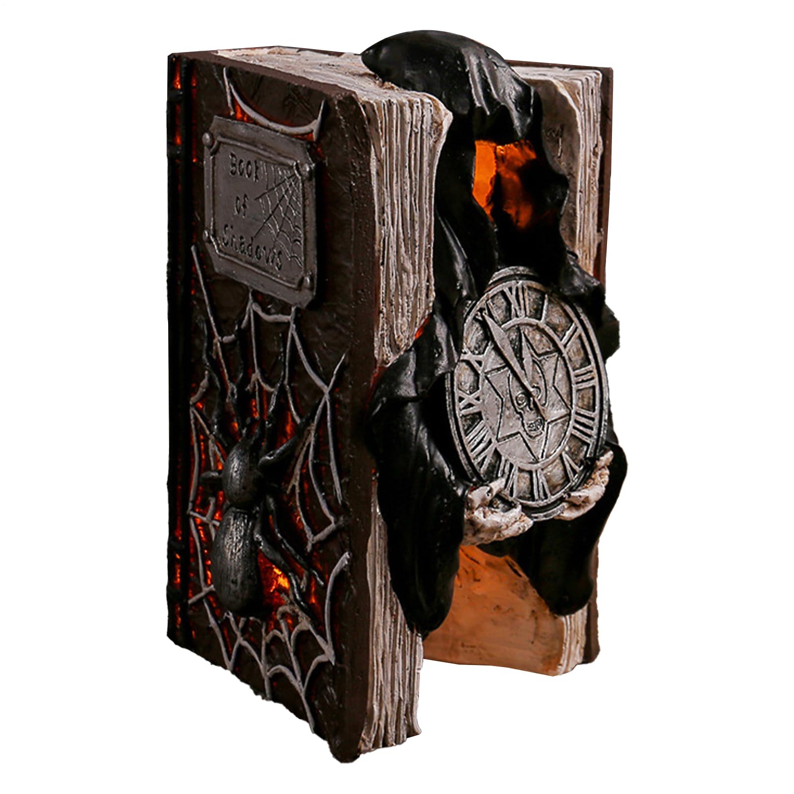 Statue squelette lisant pour remplacer les décorations d'Halloween ternes et fragiles