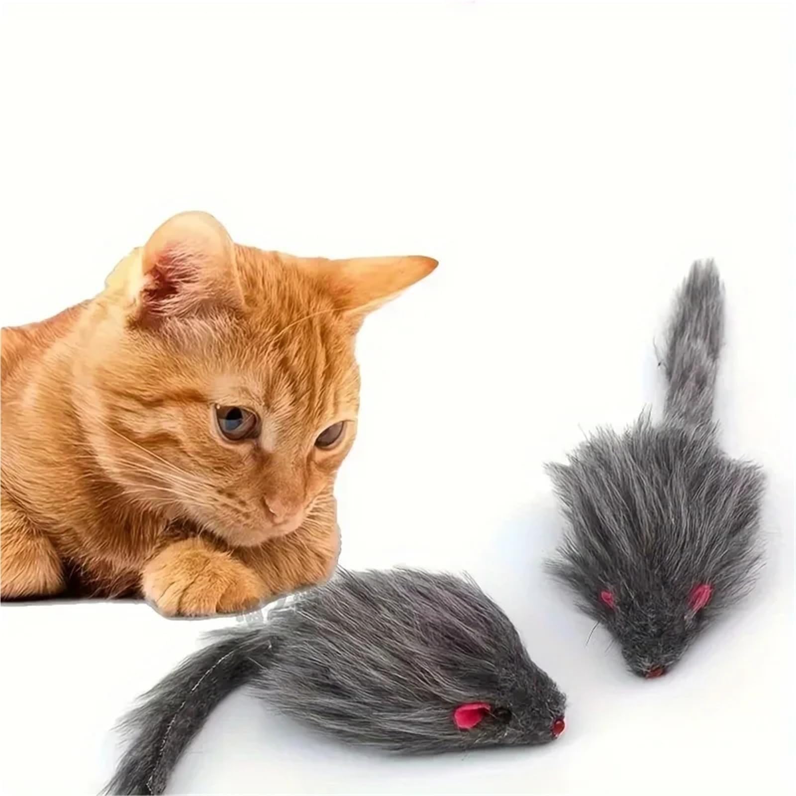 Générique Fausses Souris en Peluche, 100 pièces, Jouets interactifs for Chats, Temps de Jeu engageant for Chatons(100 Pcs)