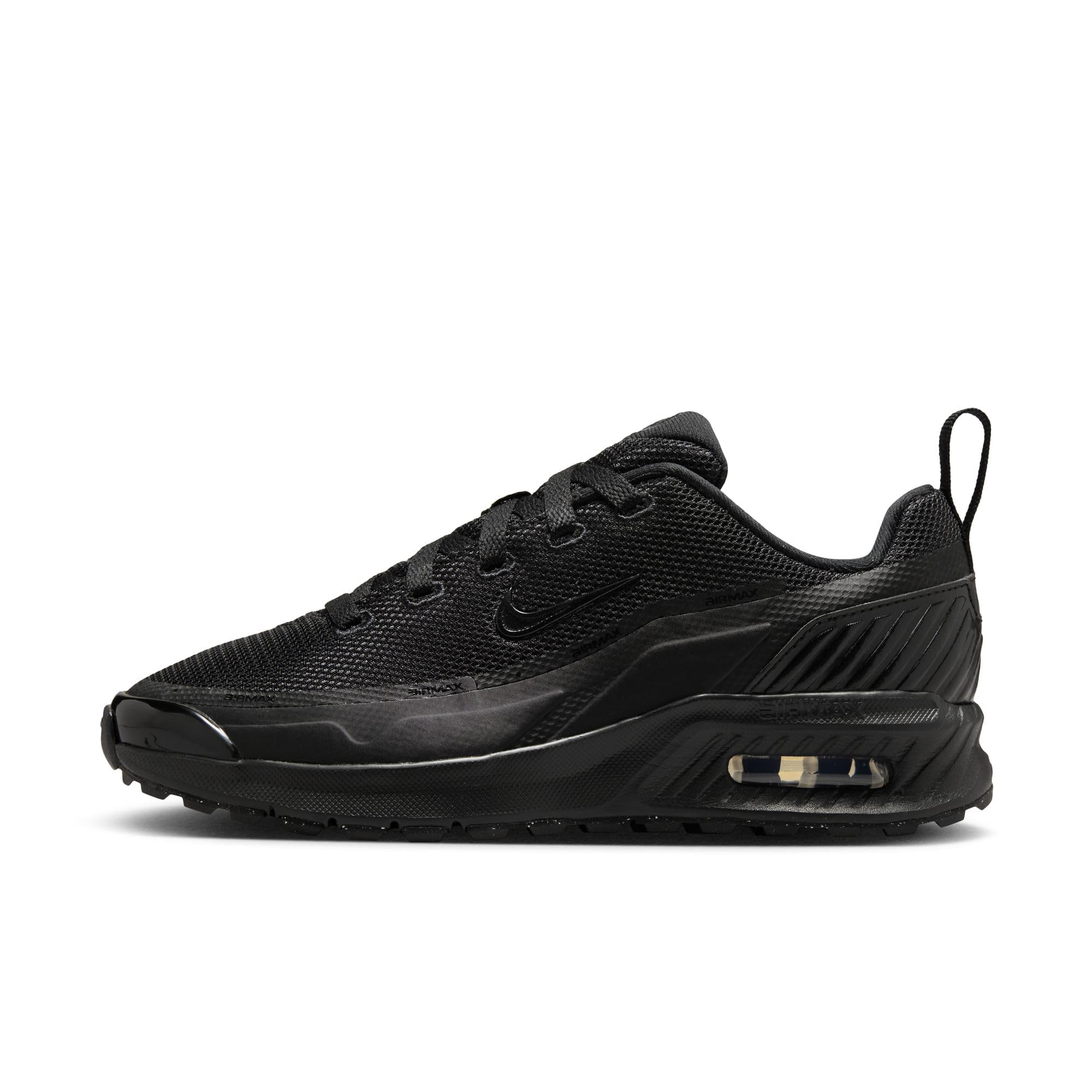 Nike Big Kids' Air Max Bia Trainers, Black/Black-White, Size 3 Older
