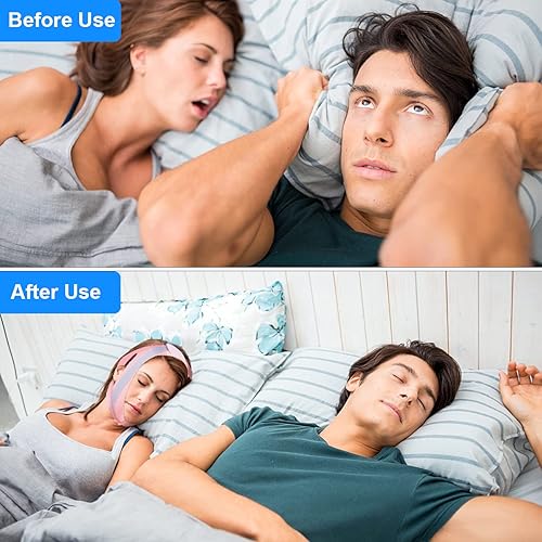 Miniatura 5 de Correa para ronquidos, transpirable y ajustable, correa antironquidos para hombres y mujeres