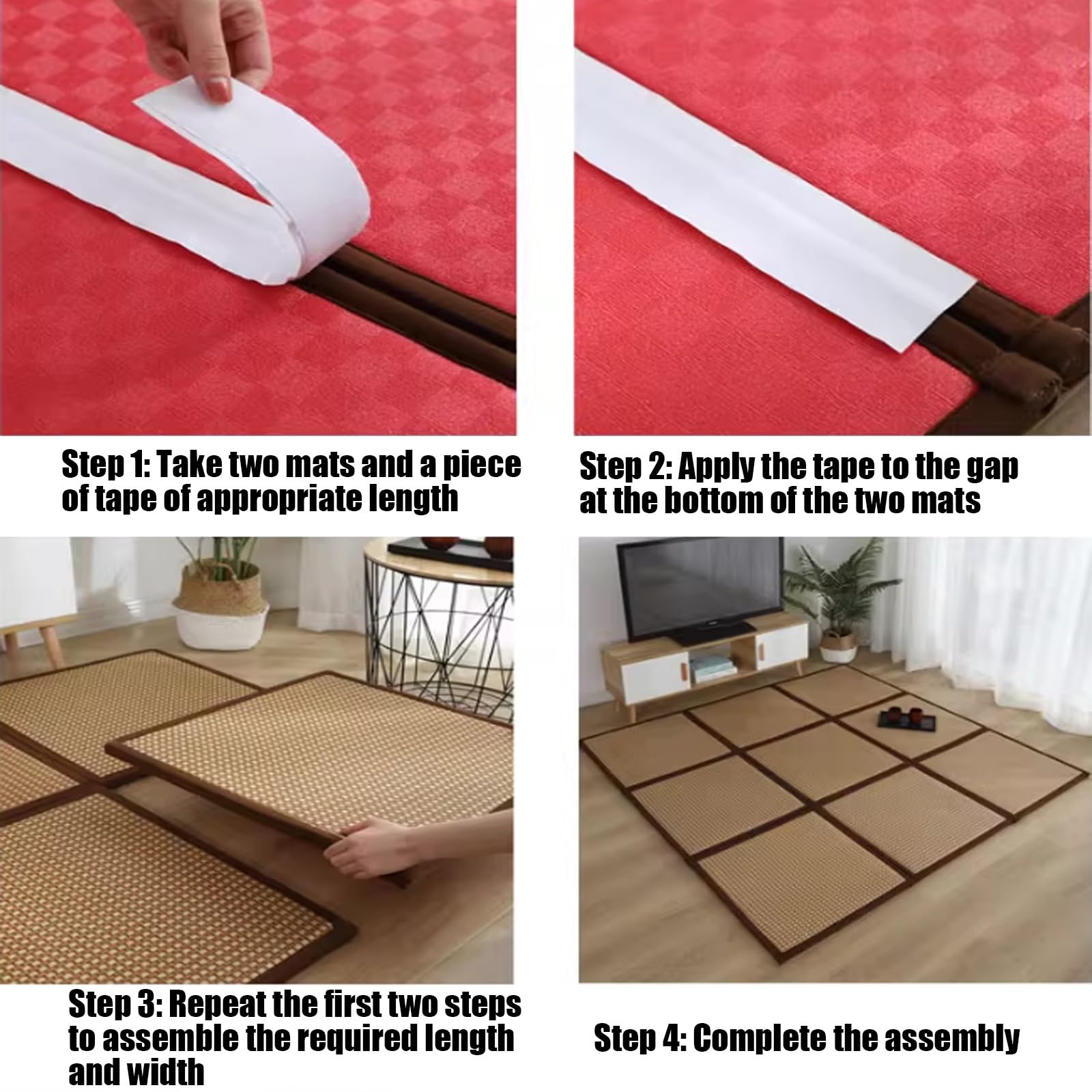 Idéal pour une chambre, Matelas tatami traditionnel japonais,Matelas tatami pliable, une chambre d'amis ou un espace de méditation,Tapis de sol pliable, matelas d'été respirant en rotin naturel(G,60*1