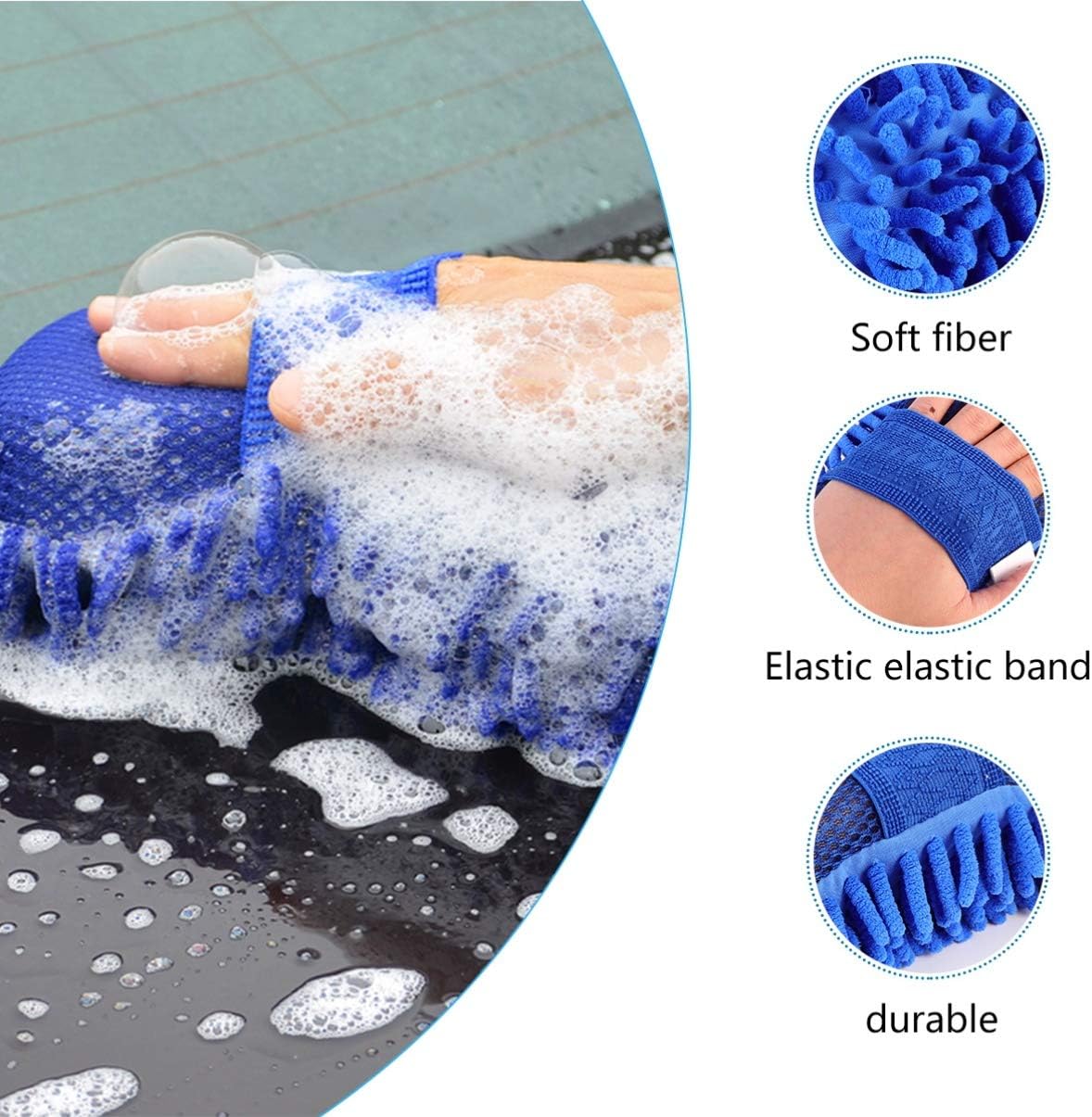 IMIKEYA 2pcs Car Wash Sponge Block Detailing Gloves Wash Car Glove Auto Cleaning Mitts
