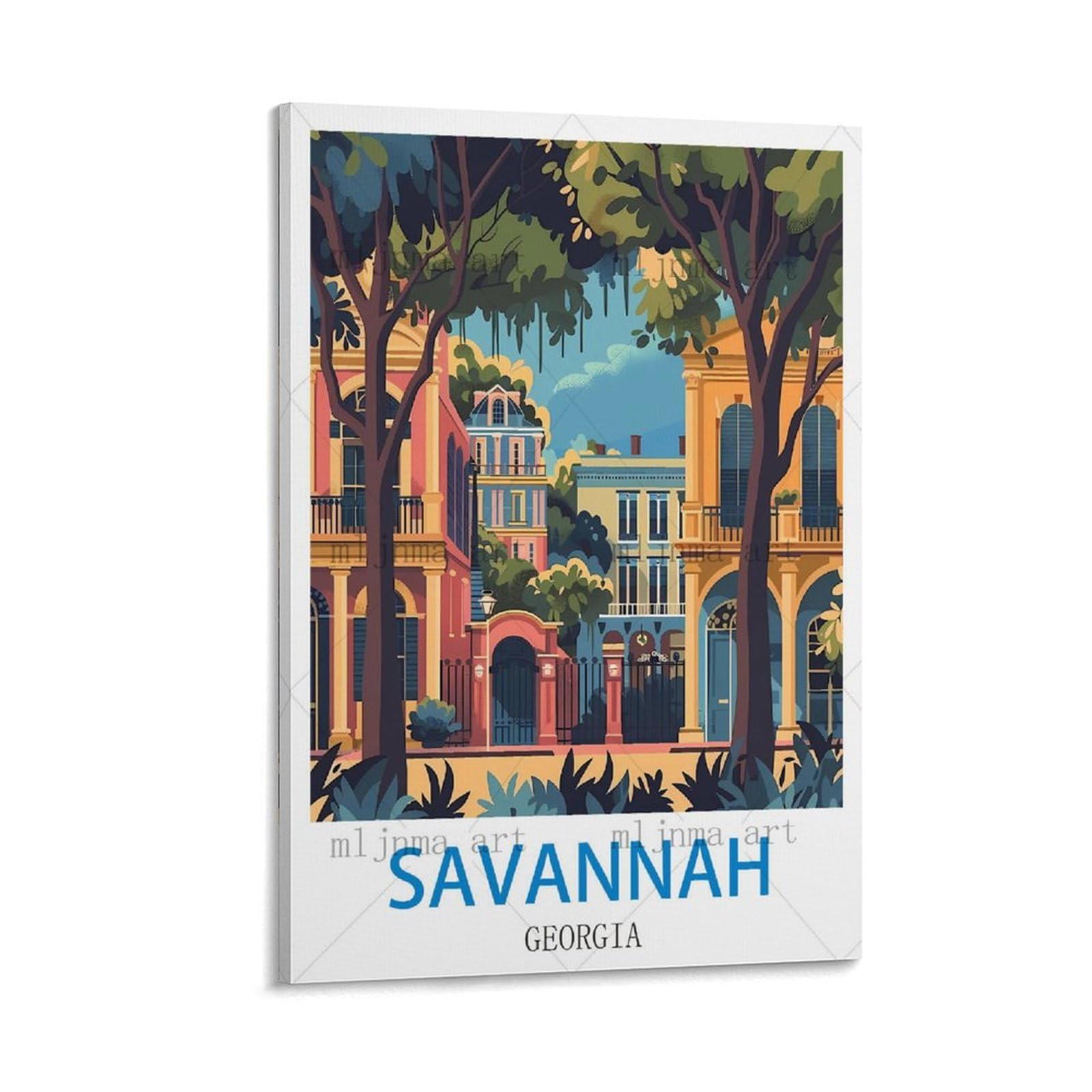 Savannah Georgia Vintage Travel Posters 16x24inch(40x60cm) Decorative Painting Canvas Wall Posters And Art Picture Print Modern Family Bedroom Decor