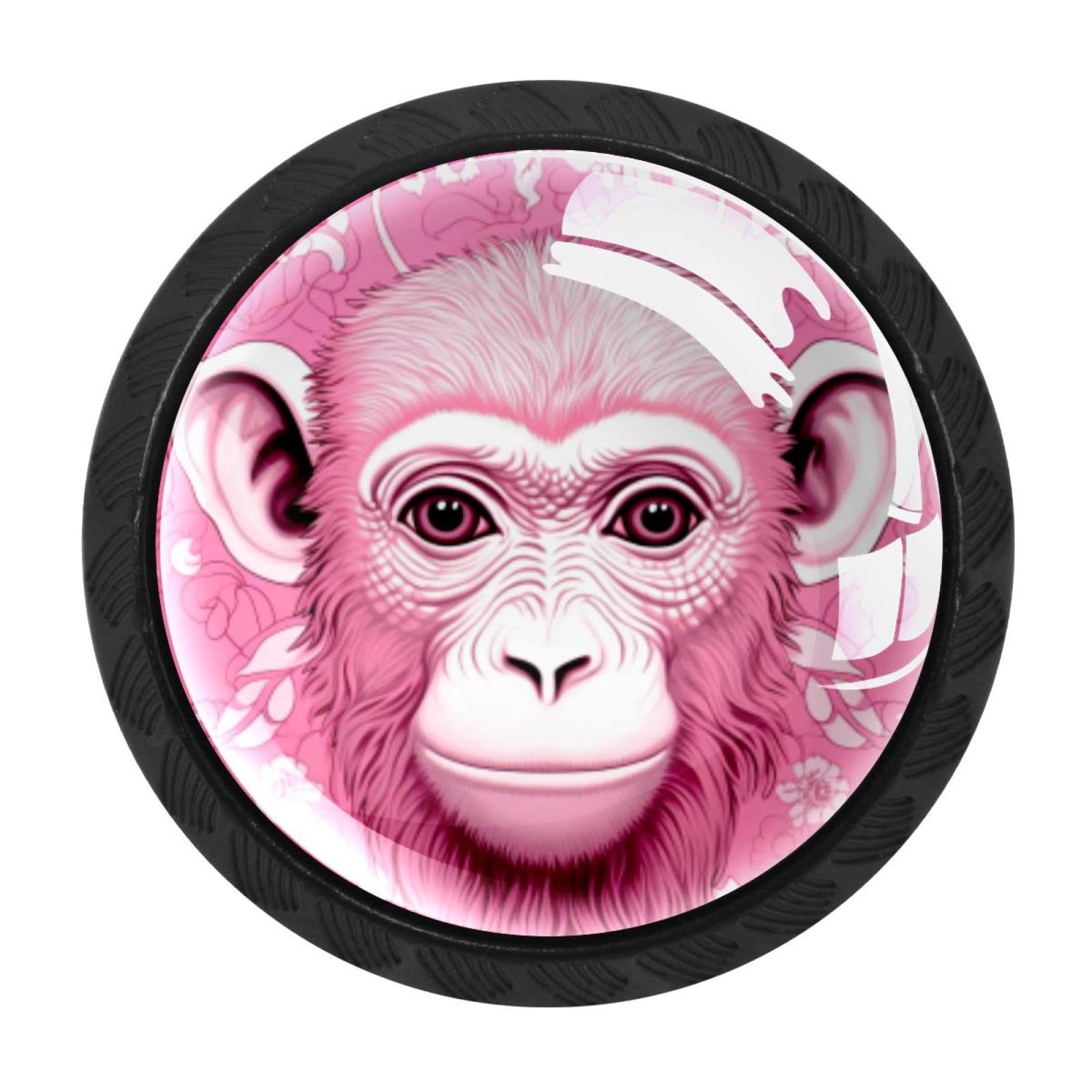 Chenzzzz Multicolored 03 4 Pack Cabinet Pulls Pink Monkey Orangutan Kitchen Drawer Pulls Cabinet Handles