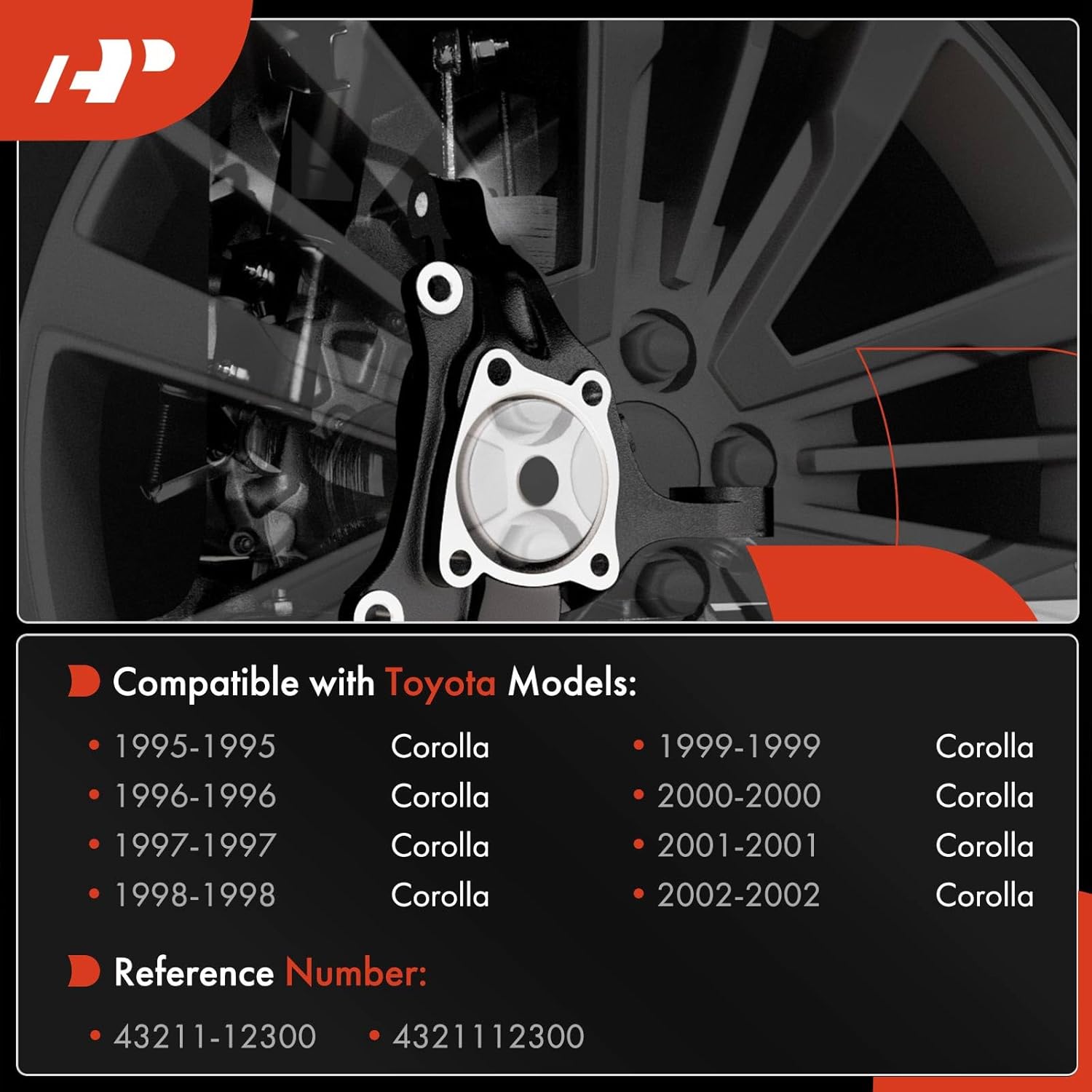 A-Premium Front Suspension Steering Knuckle Compatible with Toyota Corolla 1995-2002, Right Passenger Side