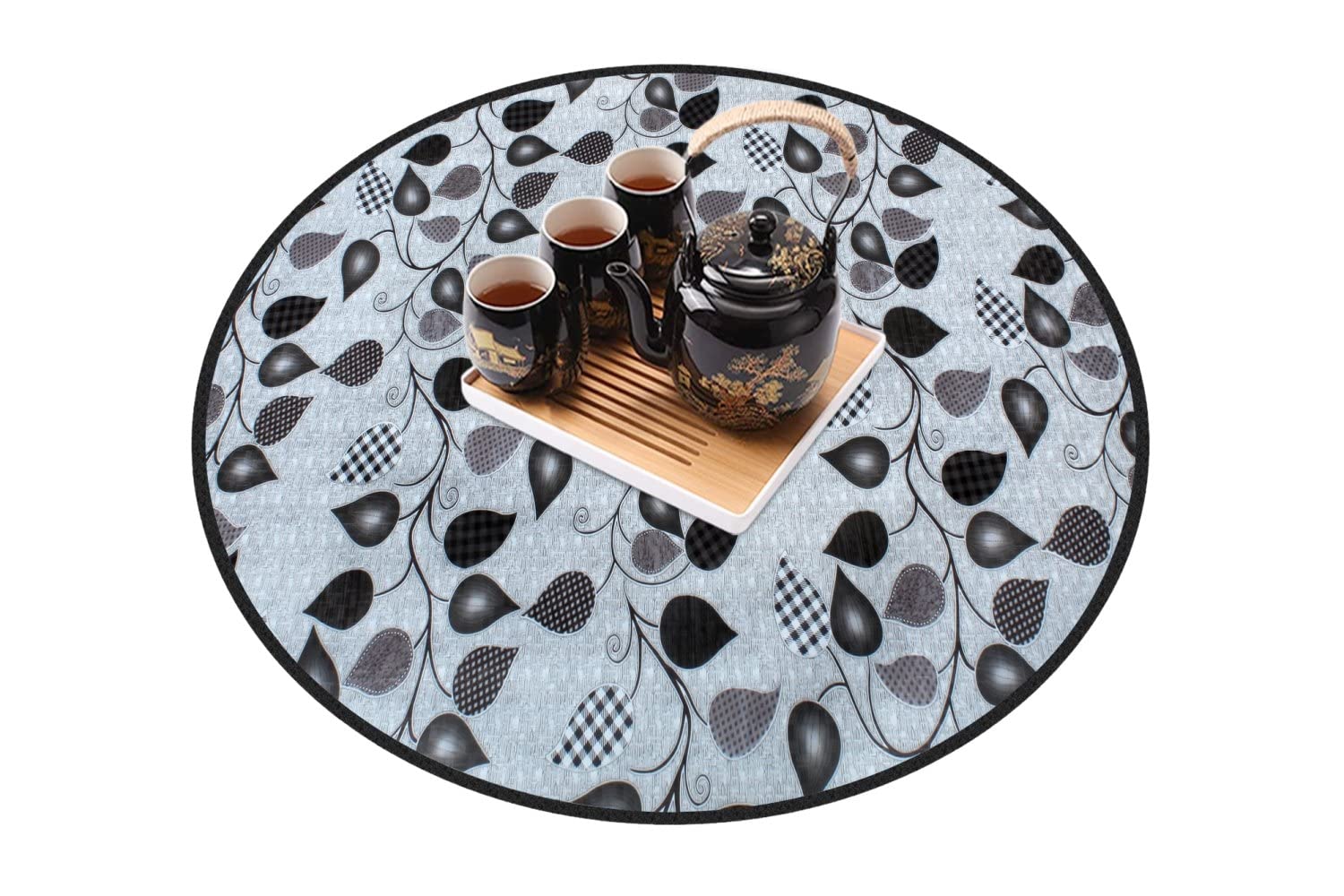 The Furnishing Tree Waterproof Round Bed Server | Food Mat | Picnic Mat Single Sided WxL 36x36 inch Petals Pattern Grey (B0C6TB8YFJ) Amazon Price History, Amazon Price Tracker